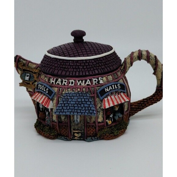 Hometown Cottage Mini Teapot Votive Holder Hardware Store Figure With Lid VTG - Picture 9 of 12